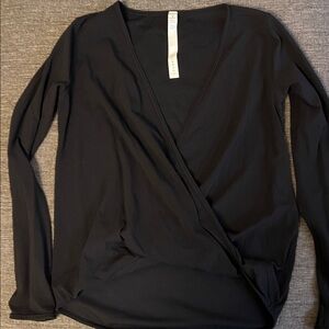 lululemon athletica Black Long Sleeve Wrap Blouse